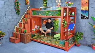 Come up with a crazy idea! A masterpiece! Make a wonderful fish tank bunk bed