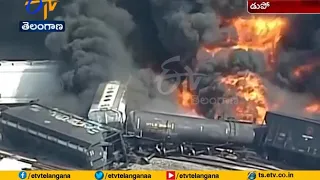 Union Pacific Freight Train Derailment Causes Huge Fire in Southern Illinois