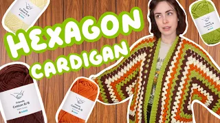 Crocheting a Hexagon Cardigan with Hobbii Yarn!!