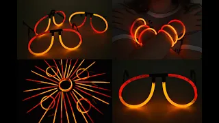 BiColor Orange Red Glow Stick Glasses Bracelets Bulk Packs by DirectGlow