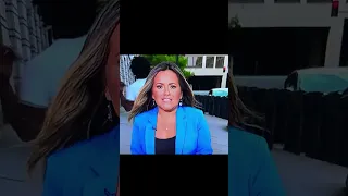 homeless man checks out a spanish news reporter's butt on live tv during donald trump indictment 😂