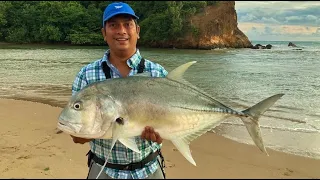 Shore Fishing a TROPICAL beach for multiple species - Weligama beach, Sri Lanka