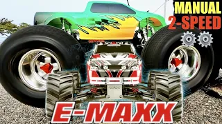Traxxas E-MAXX Retro Review - Manual 2-SPEED ⚙️⚙️ Transmission - Twin Titan 550 Motors @ 16.8 Volts🔥