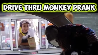 Drive Thru Monkey Driver Prank