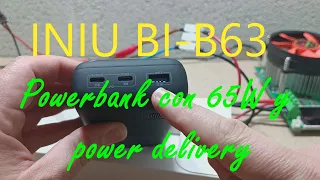 Powerbank para portátiles INIU BI-B63 USB y USB C 65W 25000 mAh (cargador usb)