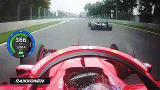 Kimi 366km/h "Scared" Bottas into Huge Lockup