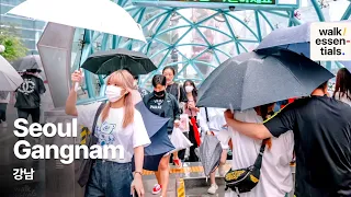 비오는 강남 퇴근길 풍경 걸어요! 우산쓰고 집으로 가는 길 4K ASMR 서울한국걷기 [워크에센셜]