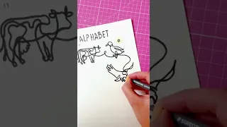 Help me draw a one line animal alphabet - letter E! What shall I draw for F?