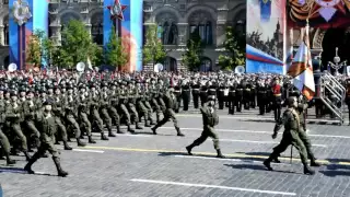 Парад Победы 2016. Прохождение пеших расчетов от РПК до Кремлевских курсантов.