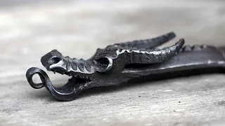 Forged Dragon bottle opener - Blacksmithing
