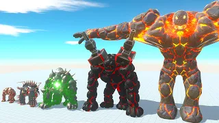 Lava Golem Evolution Fight VS All Mammals Or Dinosaurs Carnotaurus Is Evolving ARBS Game Animals