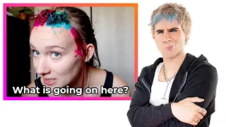 Hairdresser reacts to people bleaching & split dying their hair