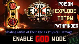 Immortal UBER KILLER Explode Totem Pathfinder | PoE Crucible 3.21