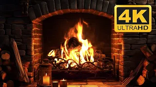 Ambiance de cheminée confortable 🔥 Cheminée brûlante relaxante 4K et sons de feu crépitants 🔥