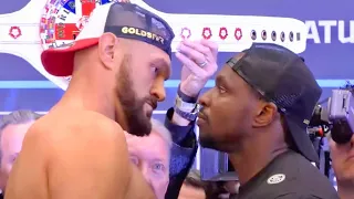 TYSON FURY TRIES TO INTIMIDATE DILLIAN WHYTE IN FULL FINAL FACE OFF & WEIGH IN
