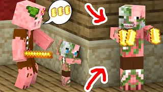 Monster School : Zombie Pigman Family Life - Minecraft Animation