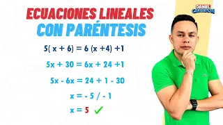 ECUACIONES LINEALES CON PARÉNTESIS Super facil | Para principiantes