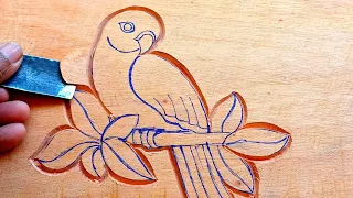 Easy wood carving for beginners || Tutorial by UP wood art