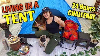 Living In A TENT For 24 Hours Challenge ⛺ Camping at home 😛Garima's Good Life