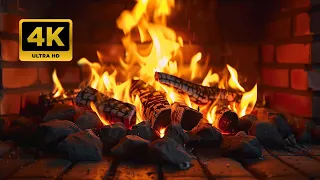 Burning Fireplace Crackling Sounds 🔥Soothing Relaxation, Stress Relief | Cozy Fireplace 4K 3 Hours