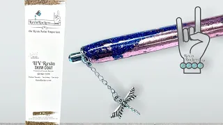 Foil Wrapped Custom UV Resin Glitter Pen - Sharpie S Gel Pen w/ a Pen Charm Resin Rockers Skim Coat