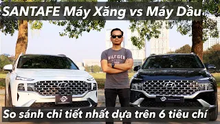 So sánh rất chi tiết Santafe 2022 máy xăng và máy dầu dựa trên 6 tiêu chí