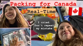Packing for Canada 🇨🇦 || International student packing|| Real- time || something went wrong ?