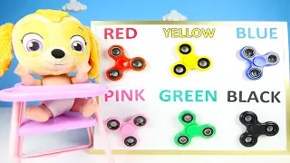 Fidget Spinners Learning Colors With Paw Patrol Skye Classroom - Gumballs, Hatchimals Colleggtibles