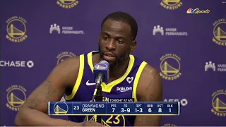 Draymond Green Postgame Interview as Steph's 60 wasted in Warriors' OT loss to Hawks