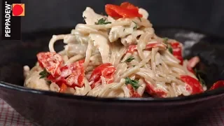 Spaghetti with creamy Peppadew® Sweet Piquanté Pepper sauce