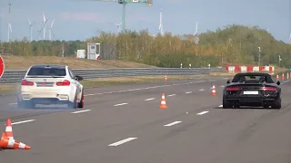 Audi R8 Spyder vs Porsche 9FF Turbo vs BMW M3 - Roll Race