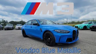 NEW ARRIVAL! 2022 BMW M3 Voodoo Blue Metallic on Kylami Orange/Black #M3 #G80 #BMW #bmwm