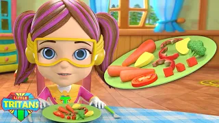 Изучайте овощи, Овощная песня и мультфильм видео для детей - Little Tritans
