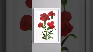 🔴 Incredible RED Carnations Easy Acrylic Painting Flowers #shorts