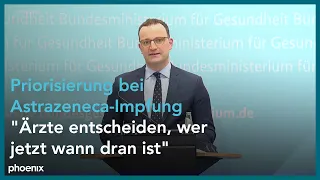 Impfpriorisierung bei Astrazeneca: Pressekonferenz mit Jens Spahn