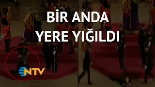 @NTV  Kraliçe 2. Elizabeth’in tabutu başında yere yığıldı