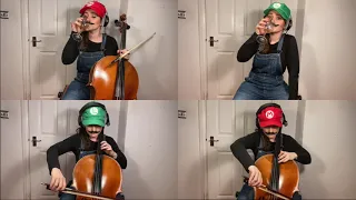 Super Mario Bros for 3 Cellos... and egg shaker...