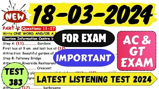 IELTS Listening Practice Test 2024 with Answers | 18.03.2024 | Test No - 383