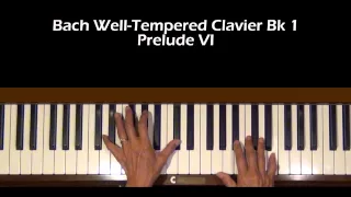 Bach Prelude No. 6 BWV 851 (WTC Bk 1) Piano Tutorial