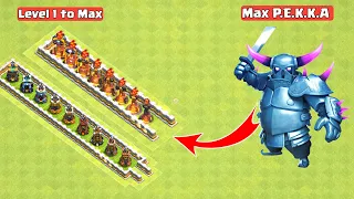 *Max* PEKKA vs Every Level Defense Formation - Clash of Clans