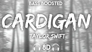 Taylor Swift - cardigan ( 8D Audio + Bass Boosted )