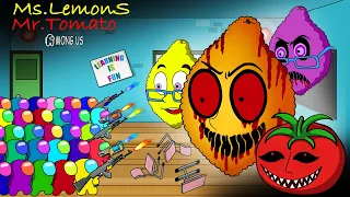 어몽어스 VS Ms. LemonS & Mr. TomatoS Zombie | NEW FUNNY AMONG US ANIMATION Compilation