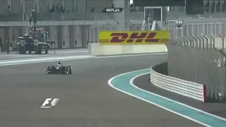 Jarno Trulli broken rear wing Abu Dhabi GP 2010