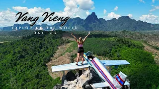 Exploring Vang Vieng Viewpoint and lagoon. Day 163 in LAO