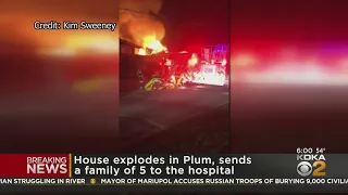 House explodes in Plum, sends a family of 5 to the hospital