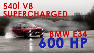34 NOS 08 BMW E34 540i JAGUAR EATON M112 SUPERCHARGED V8 SOUND AND DRIFT