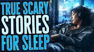 Nearly 2 Hours of True Scary Stories with Rain Sound Effects - Black Screen Compilation