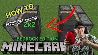 Minecraft Bedrock HIDDEN DOOR 2x2 - Flush piston door - SUPER EASY Tutorial
