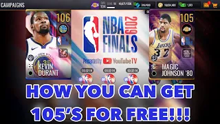 HOW TO GET THE 106 AND 105 OVR NBA FINALS MASTERS IN NBA LIVE MOBILE 19!