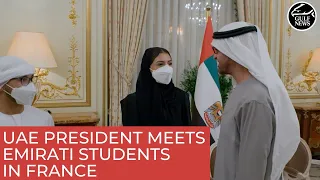 UAE President meets Emirati students and doctors in France